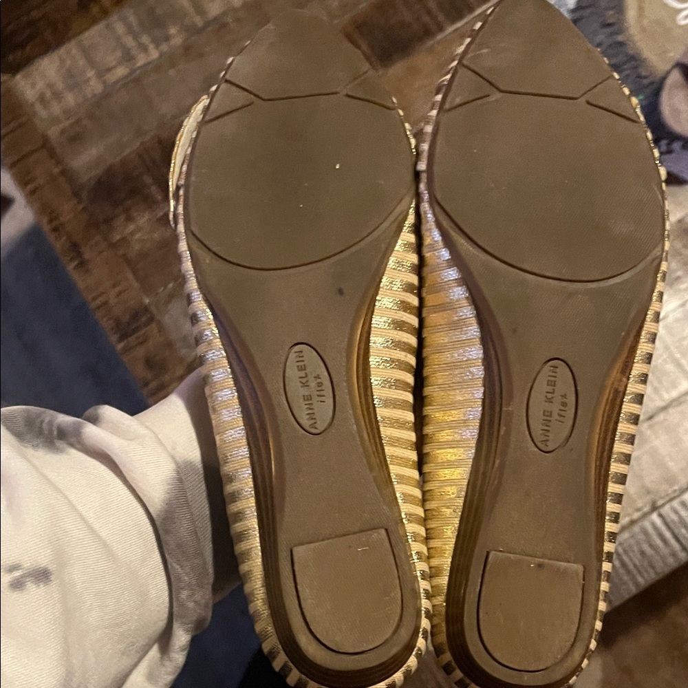Anne Klein Metallic Striped Flats - Picture 6 of 6
